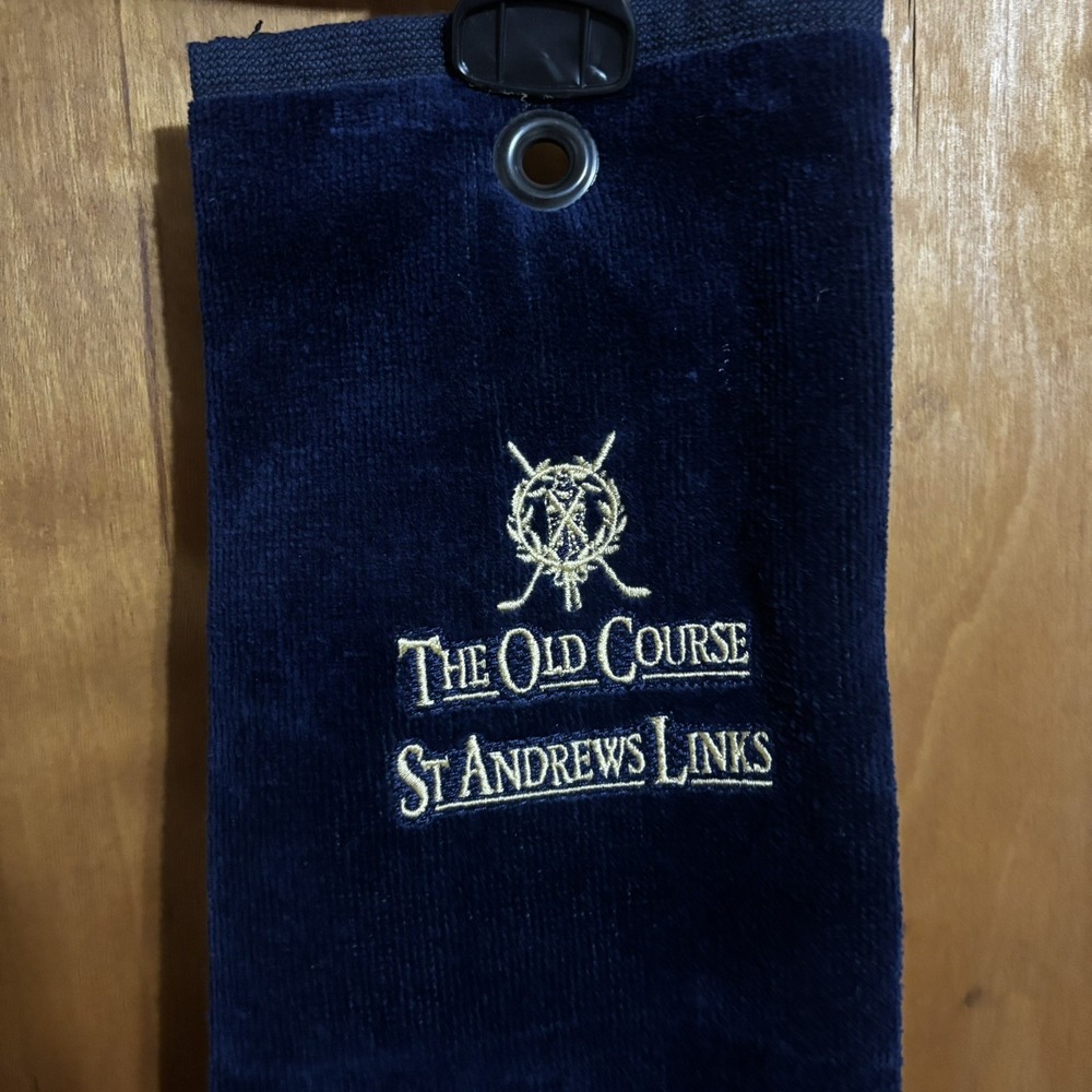 Golfbag Towel Old Course St Andrews Blue Cotton Embroidered Logo